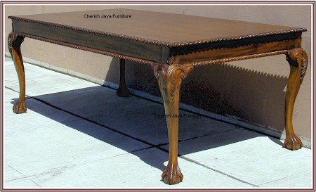 Code: WLL 156-M Name: Chippendale Table Size: W=180 x D=94 x H=75 cm Wood: Solid Mahogany wood.﻿